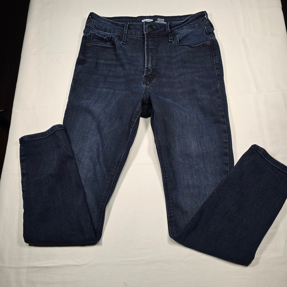 Old Navy Rockstar Super Skinny Jeans Women's 8 Short Dark Wash High Rise